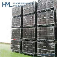 Huameilong Customized Material Handling Foldable Metallic Wire Mesh Crate Cages